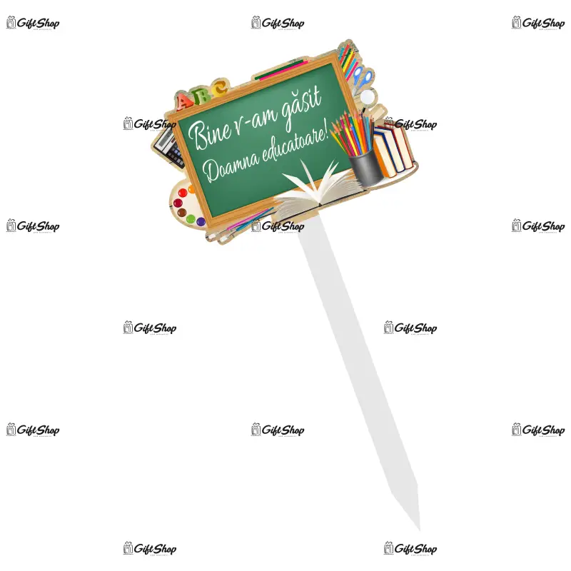 Bine v-am gasit in noul doamna educatoare, topper lemn, model b